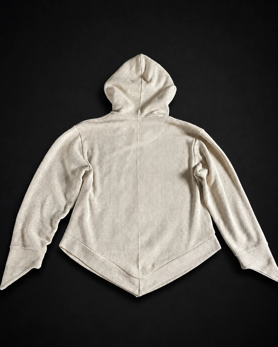 Beige V-Silhouette Hoodie back