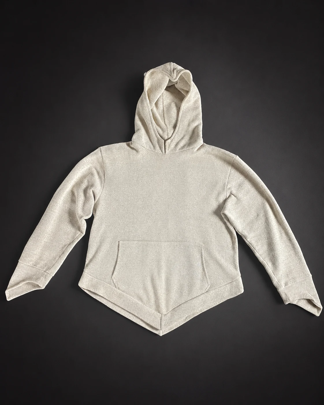 Beige V-Silhouette Hoodie