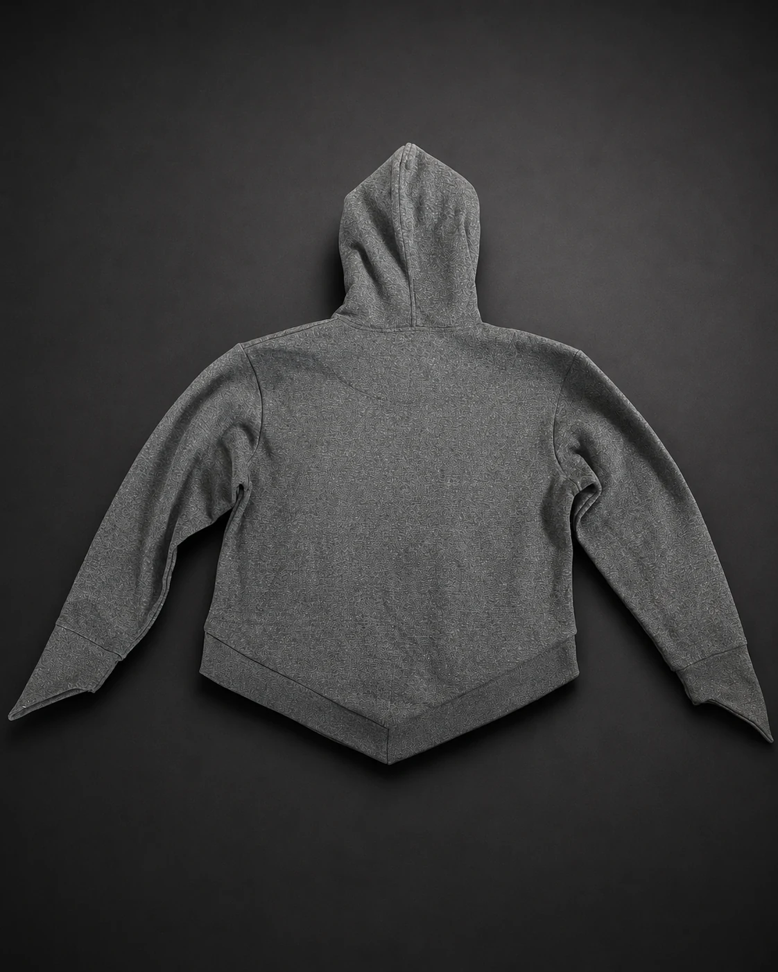 Charcoal V-Silhouette Hoodie back